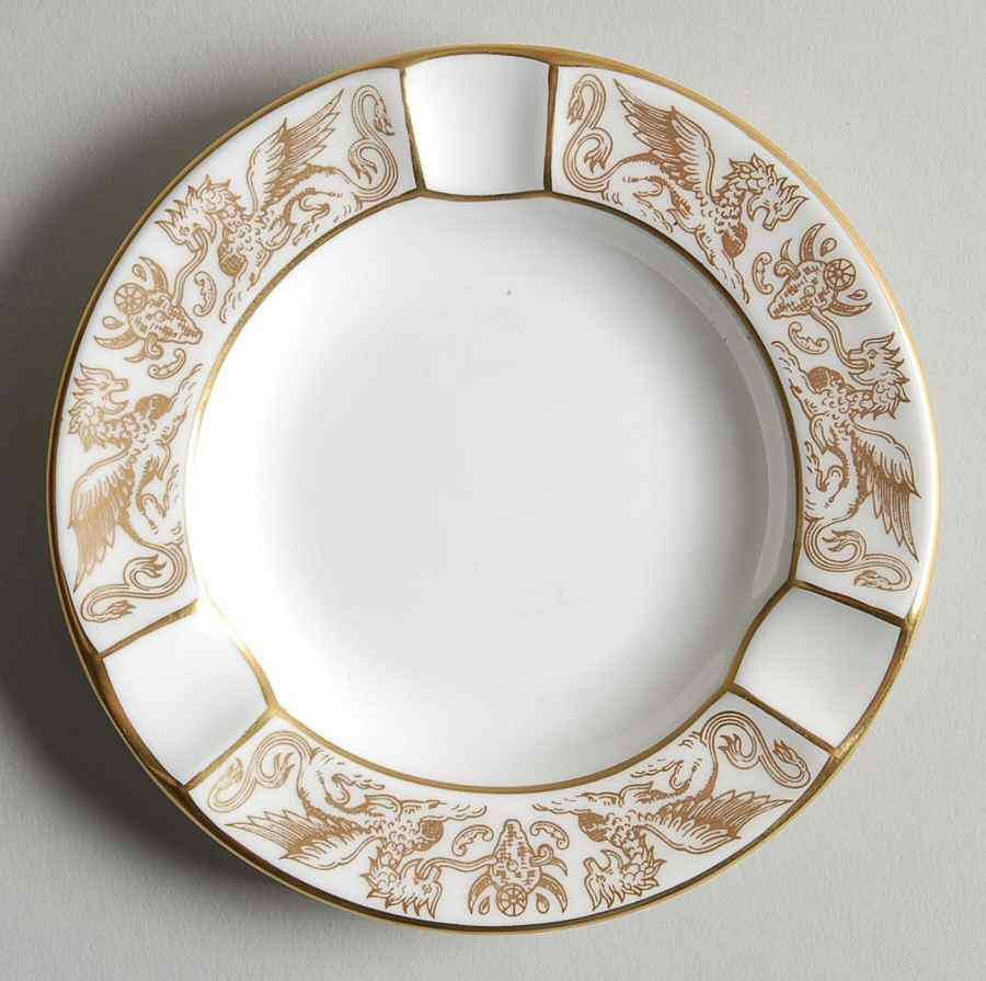 Florentine Gold (Gold Dragons, White) Small Ashtray by Wedgwood-1