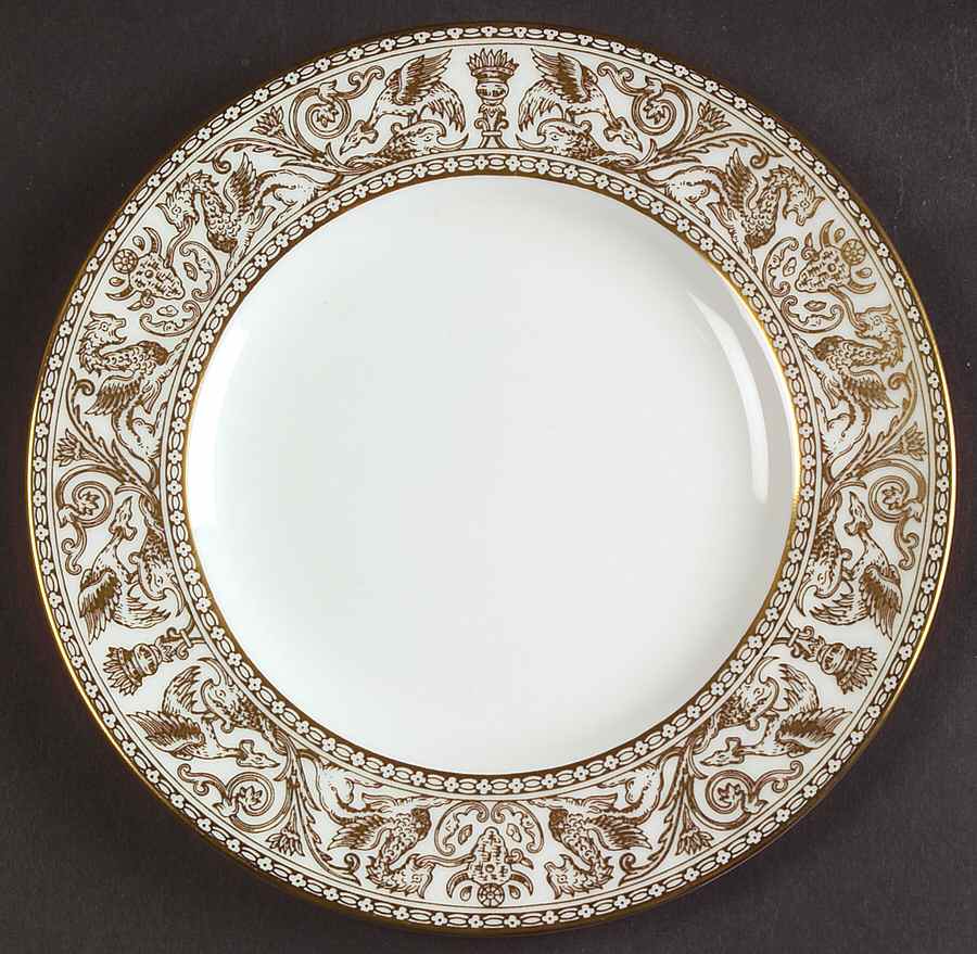 Florentine Gold (Gold Dragons, White) Dessert/Pie Plate by Wedgwood-1