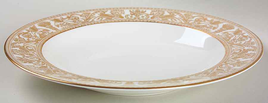 Florentine Gold (Gold Dragons, White) Large Rim Soup Bowl by Wedgwood-1