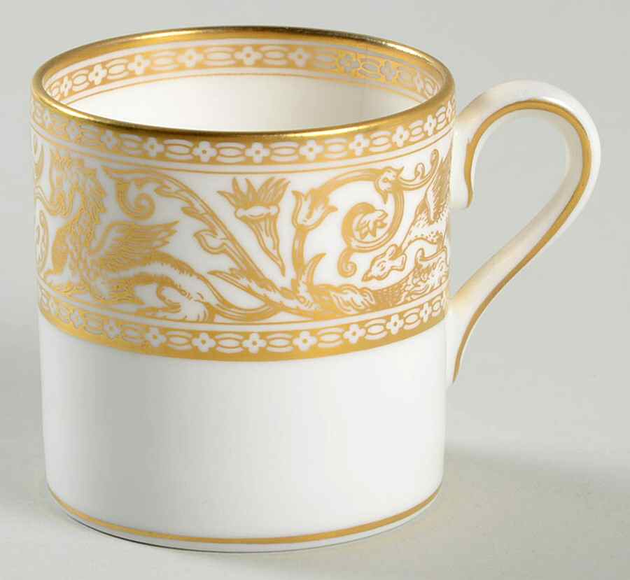 Florentine Gold (Gold Dragons, White) Bond Shape Demitasse Cup by Wedgwood-1