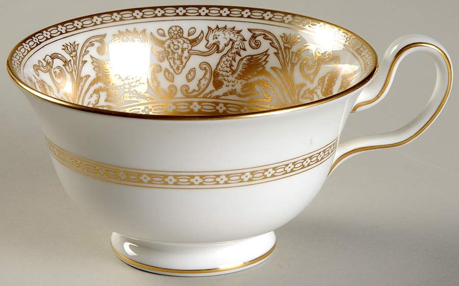 Florentine Gold (Gold Dragons, White) Peony Shape Footed Cup by Wedgwood-1