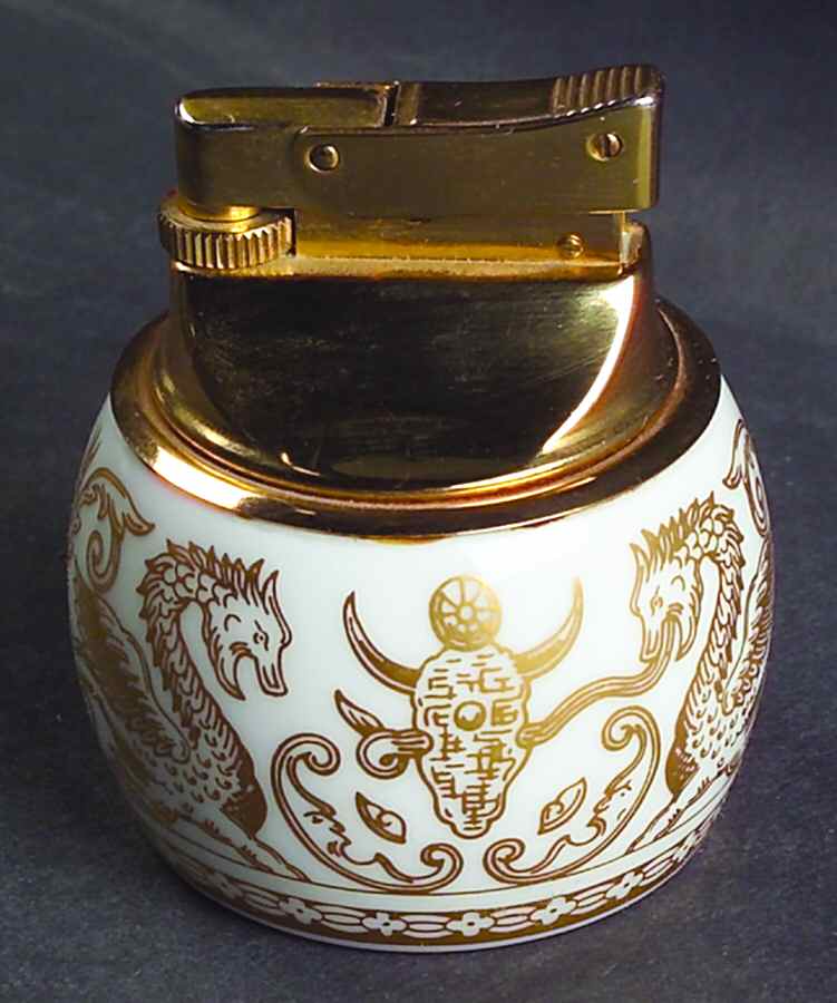 Florentine Ivory Rim (Gold Dragons) Cigarette Lighter by Wedgwood-1