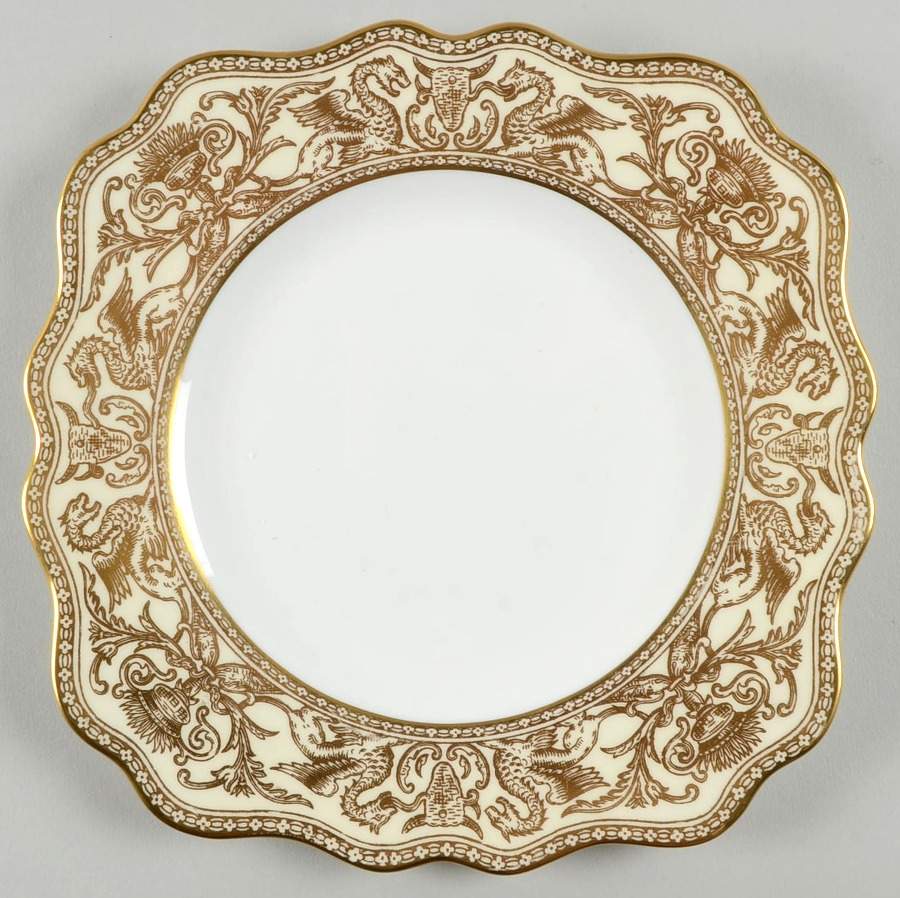 Florentine Ivory Rim (Gold Dragons) Square Luncheon Plate by Wedgwood-1