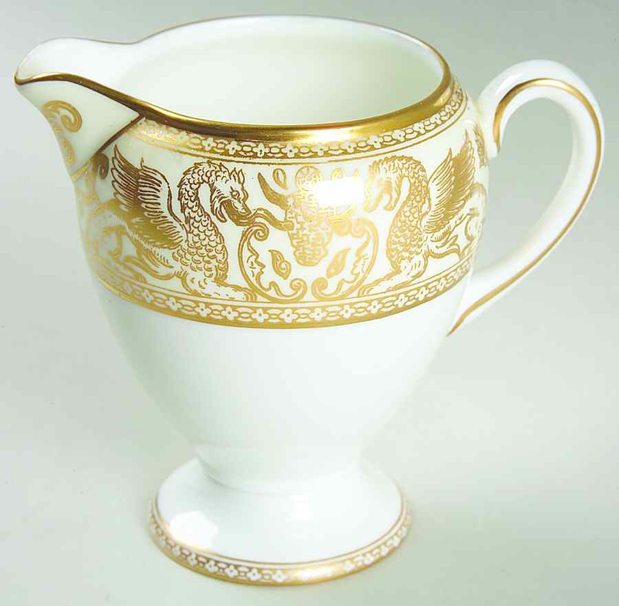Florentine Ivory Rim (Gold Dragons) Globe Shape Creamer by Wedgwood-1