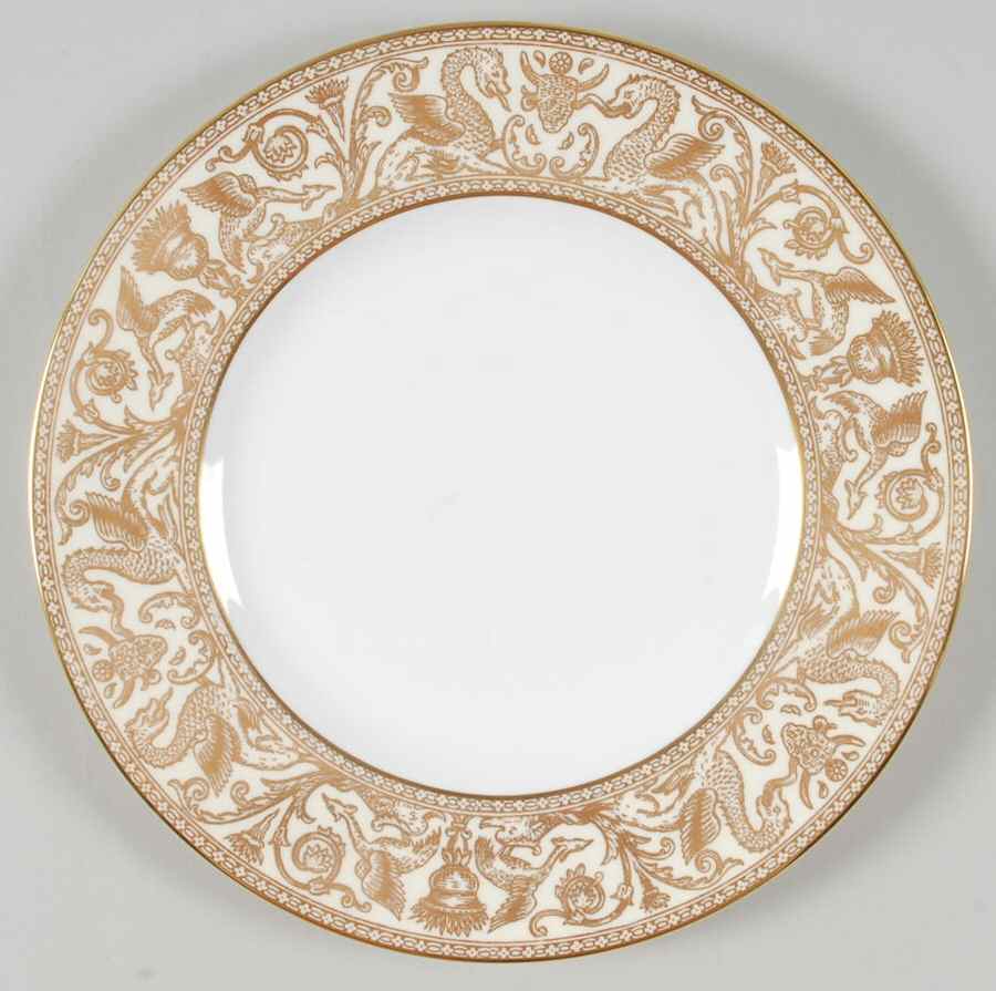 Florentine Ivory Rim (Gold Dragons) Luncheon Plate by Wedgwood-1