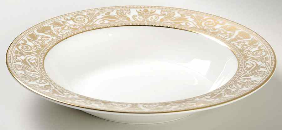 Florentine Ivory Rim (Gold Dragons) Rim Soup Bowl by Wedgwood-1