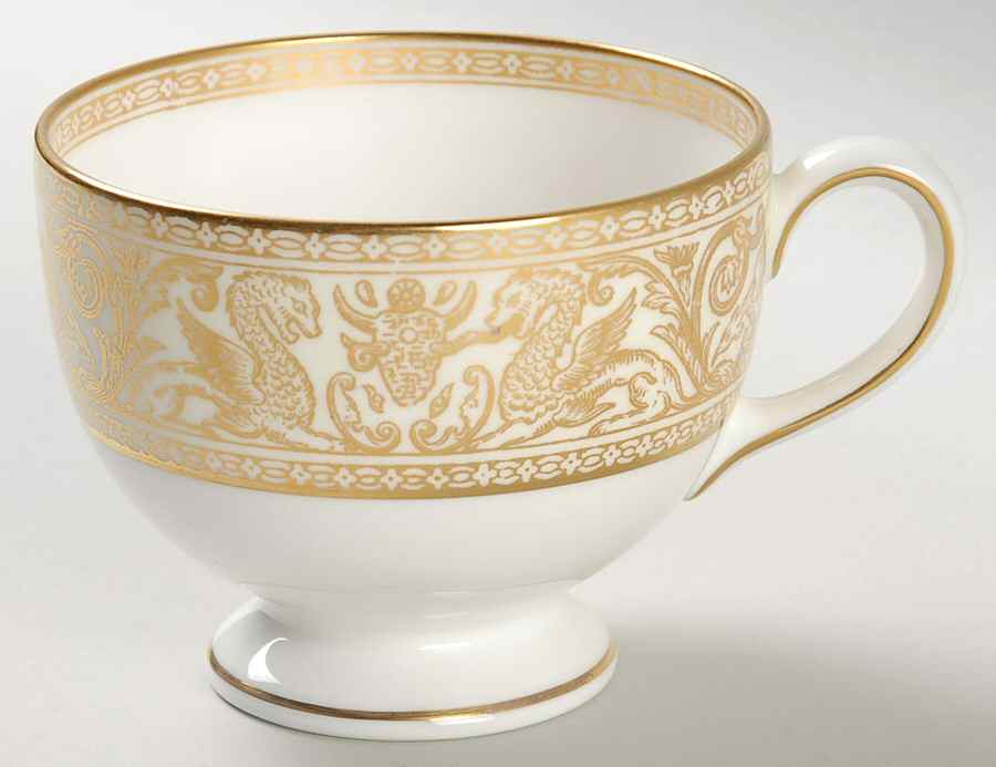 Florentine Ivory Rim (Gold Dragons) Leigh Shape Footed Cup by Wedgwood-1