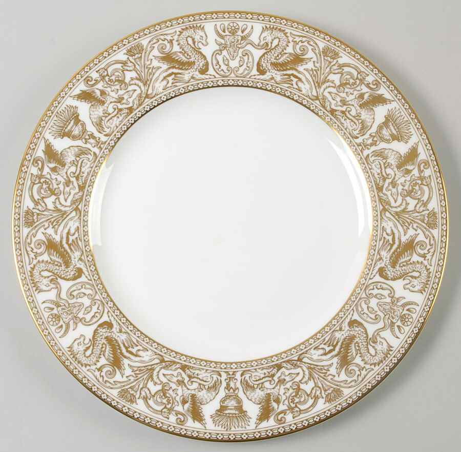 Florentine Ivory Rim (Gold Dragons) Dinner Plate by Wedgwood-1