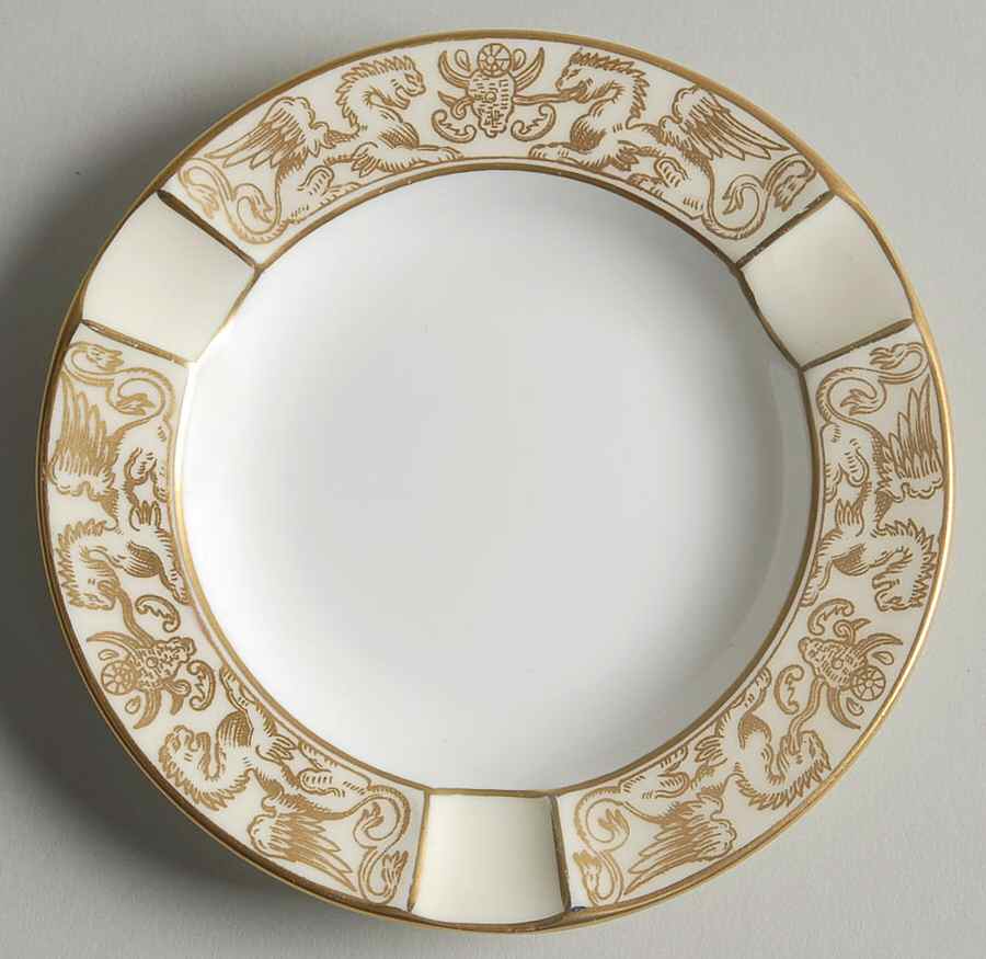 Florentine Ivory Rim (Gold Dragons) Small Ashtray by Wedgwood-1