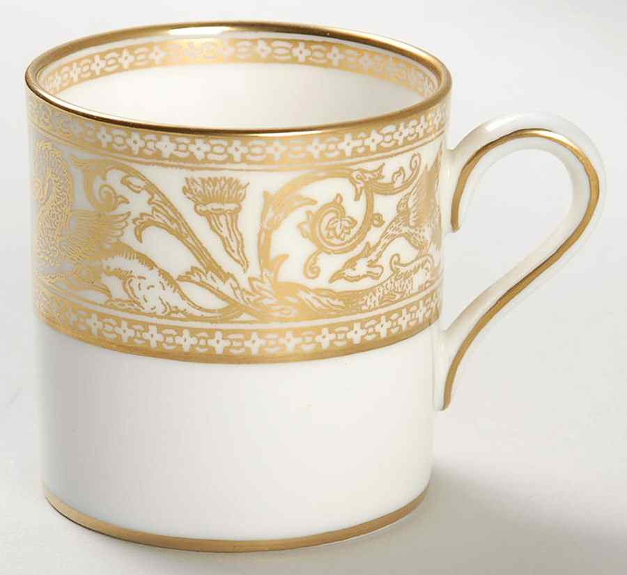 Florentine Ivory Rim (Gold Dragons) Bond Shape Demitasse Cup by Wedgwood-1