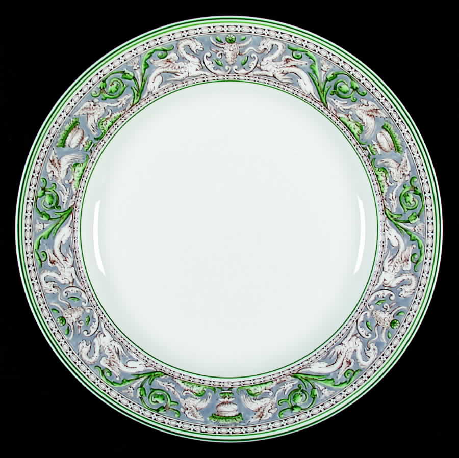 Florentine Gray and Green (No Center Design) 13" Chop Plate (Round Platter) by Wedgwood-1
