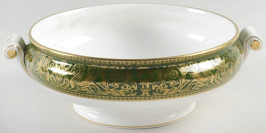 Florentine Dark Green Rim (No Floral Center) Round Vegetable No Lid by Wedgwood-1