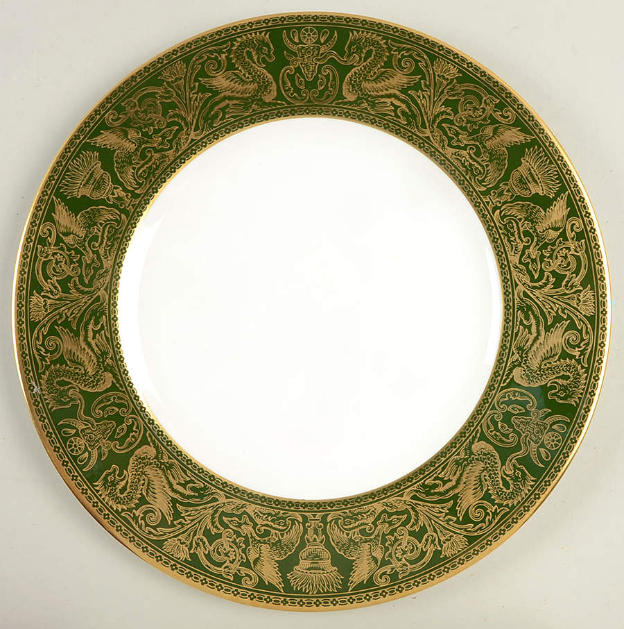 Florentine Dark Green Rim (No Floral Center) Dinner Plate by Wedgwood-1