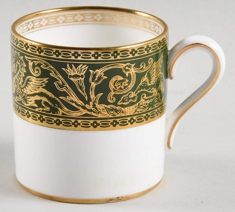 Florentine Dark Green Rim (No Floral Center) Bond Shape Demitasse Cup by Wedgwood-1
