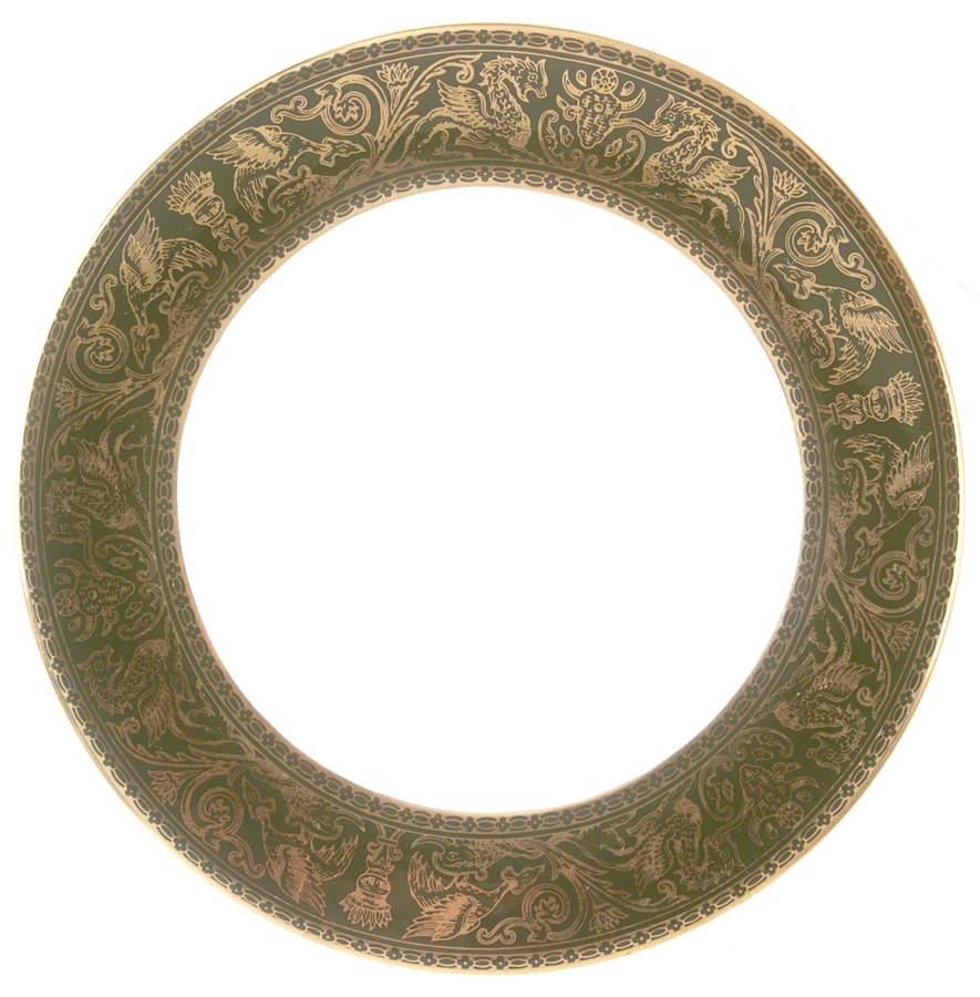Florentine Dark Green Rim (No Floral Center) Dessert/Pie Plate by Wedgwood-1