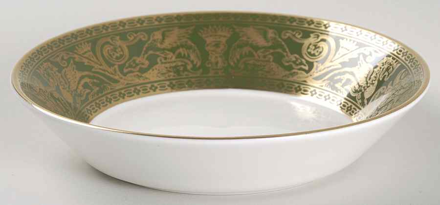 Florentine Dark Green Rim (No Floral Center) Fruit/Dessert (Sauce) Bowl by Wedgwood-1