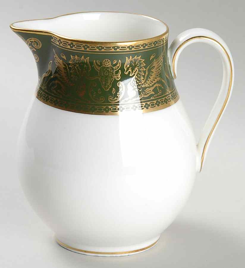 Florentine Dark Green Rim (No Floral Center) Creamer by Wedgwood-1