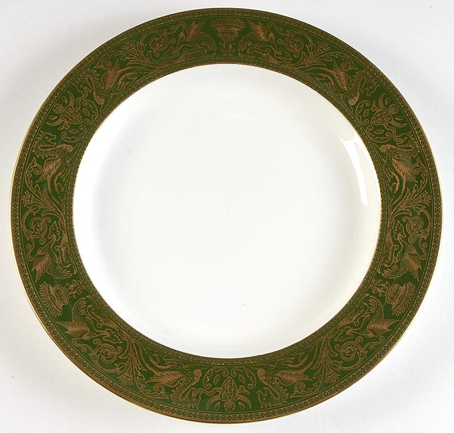 Florentine Dark Green Rim (No Floral Center) 13" Chop Plate (Round Platter) by Wedgwood-1