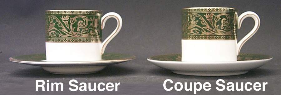 Florentine Dark Green Rim (No Floral Center) Bond Shape Demitasse Cup and Saucer Set by Wedgwood-1