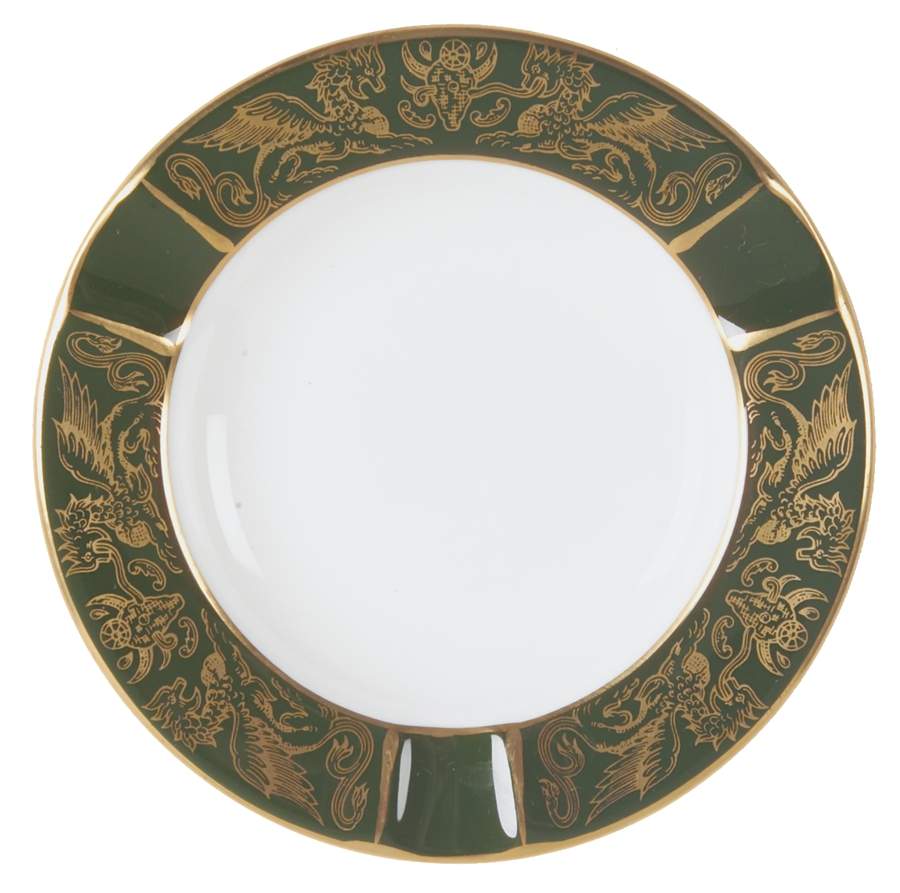 Florentine Dark Green Rim (No Floral Center) Small Ashtray by Wedgwood-1