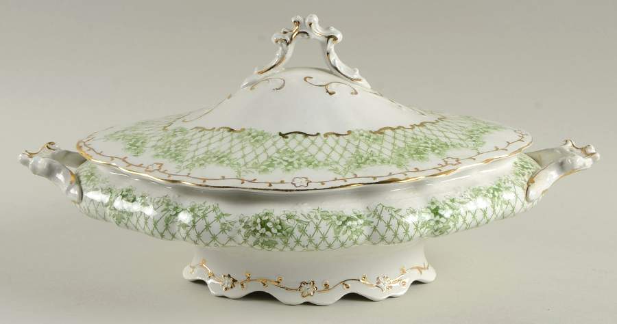 Flora Gold (Gold Vine and Accents) Oval Covered Vegetable by Wedgwood-1