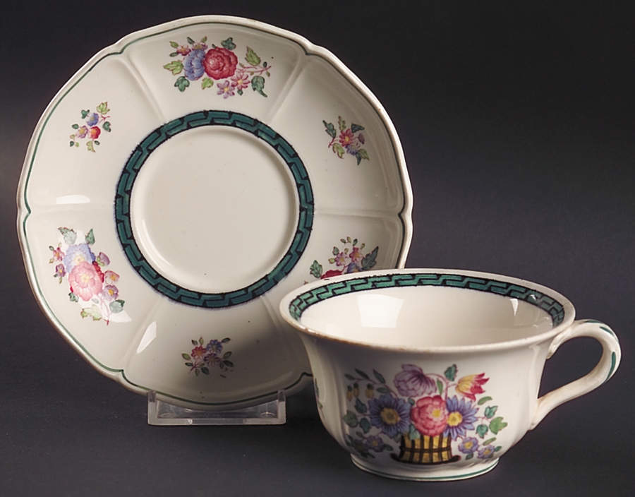 Floral (Scallop) Flat Cup & Saucer Set by Wedgwood-1