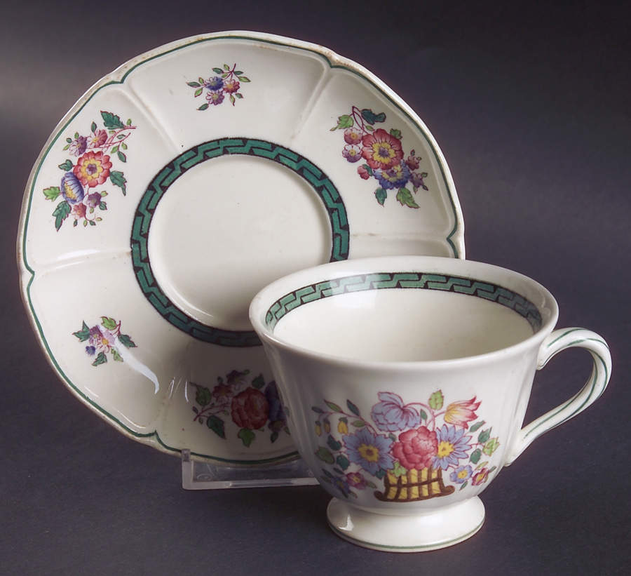 Floral (Scallop) Footed Cup & Saucer Set by Wedgwood-1
