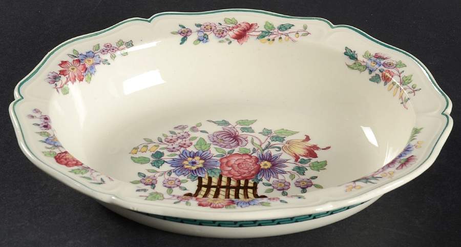 Floral (Scallop) 8" Oval Vegetable Bowl by Wedgwood-1