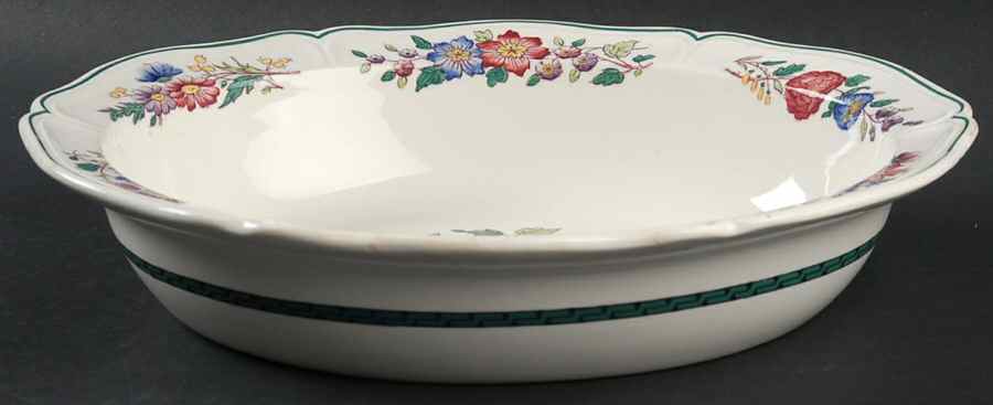 Floral (Scallop) 11" Oval Vegetable Bowl by Wedgwood-1