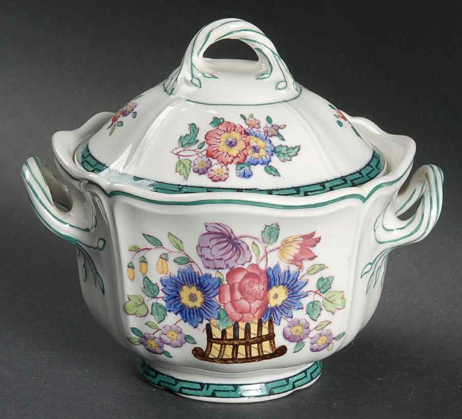 Floral (Scallop) Sugar Bowl & Lid by Wedgwood-1