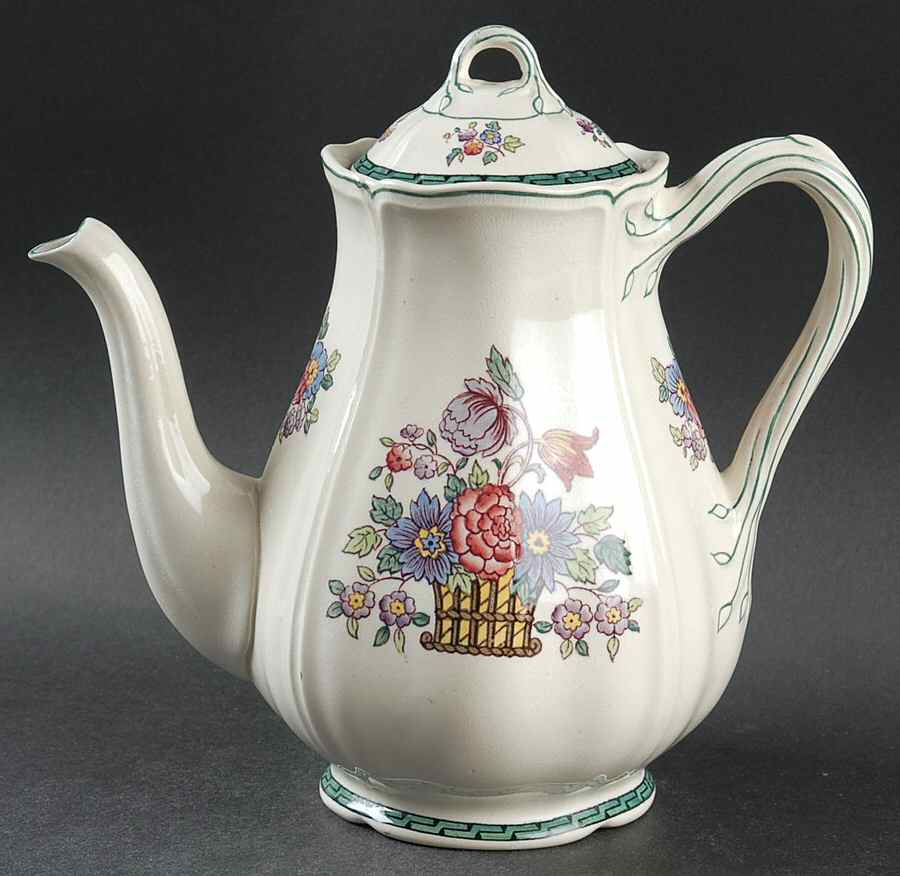 Floral (Scallop) Coffee Pot & Lid by Wedgwood-1