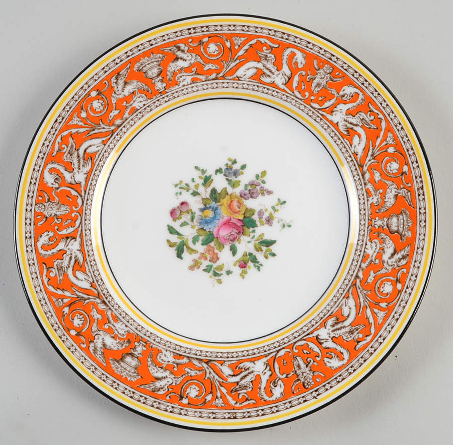 Florentine Coral (Red Flower Center) Salad Plate by Wedgwood-1