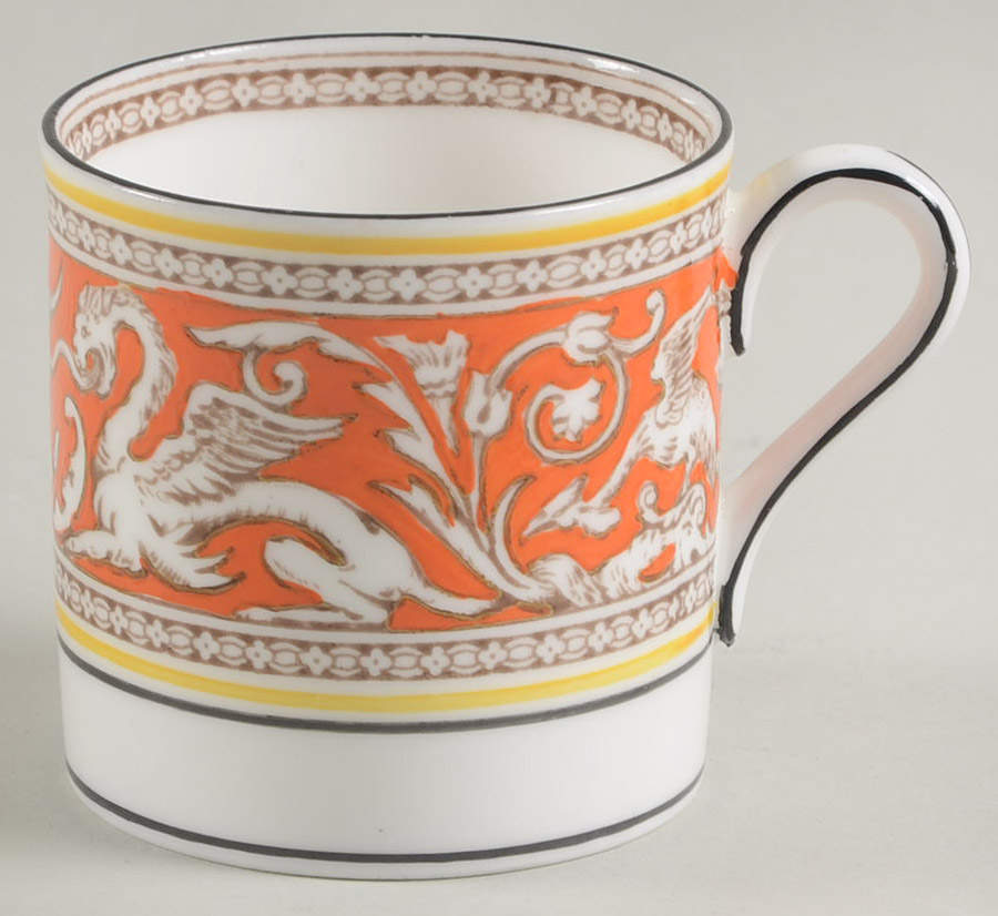 Florentine Coral (Red Flower Center) Flat Demitasse Cup by Wedgwood-1