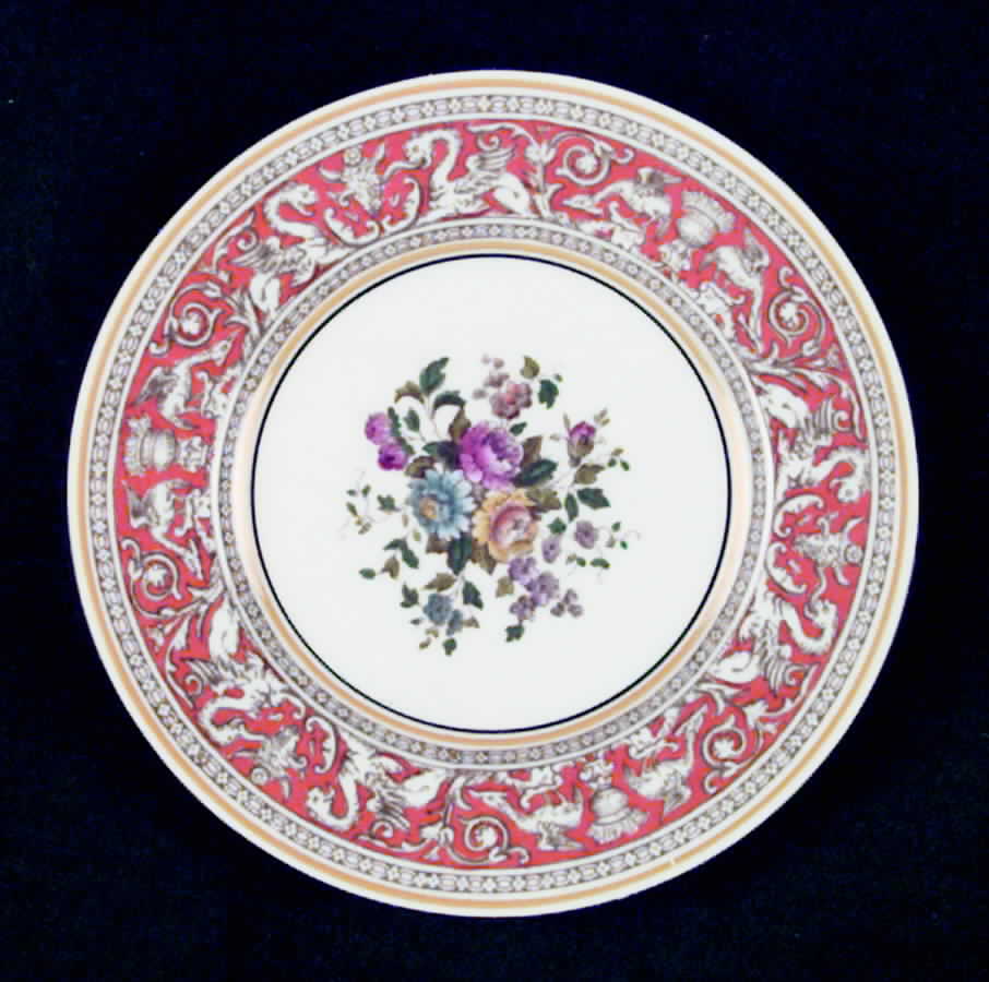 Florentine Coral (Red Flower Center) Bread & Butter Plate by Wedgwood-1