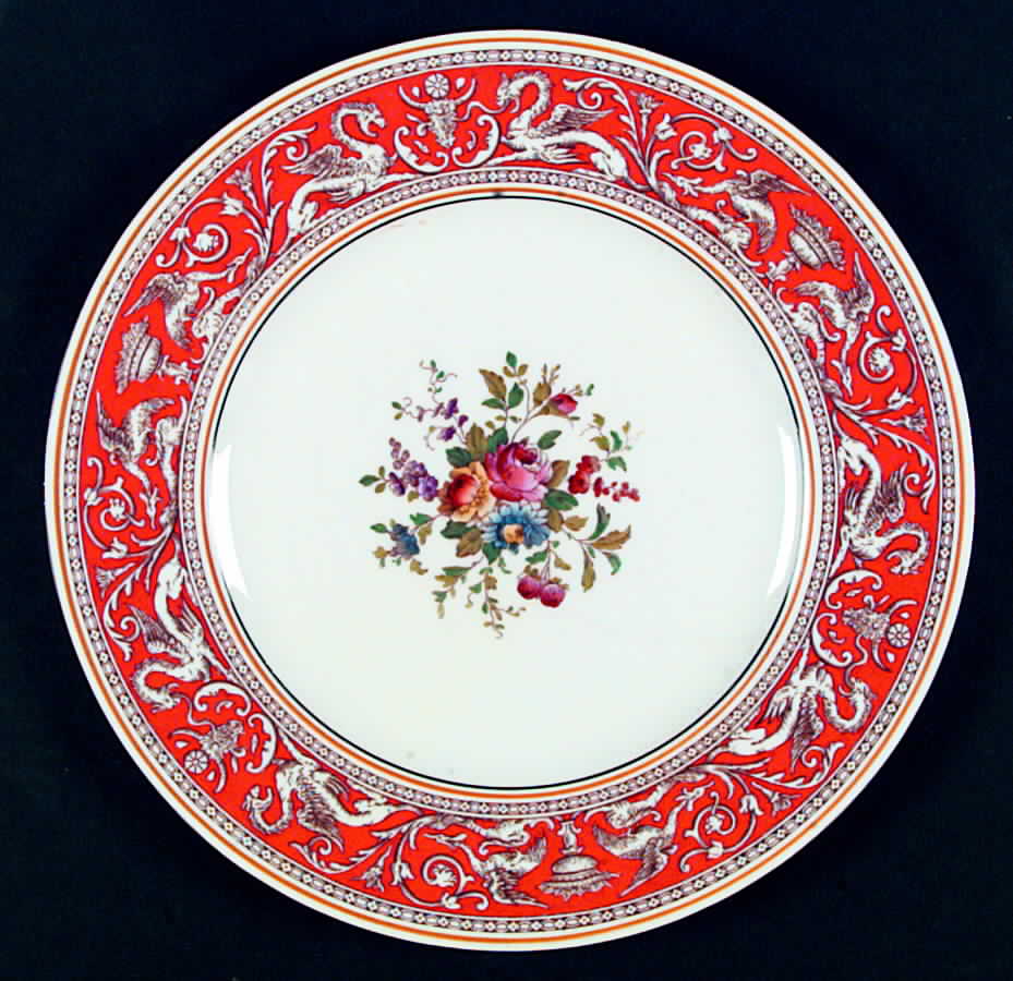 Florentine Coral (Red Flower Center) Dinner Plate by Wedgwood-1