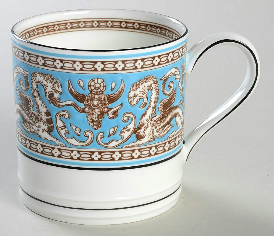 Florentine Turquoise Rim (Fruit Center, White Body) Mug by Wedgwood-1