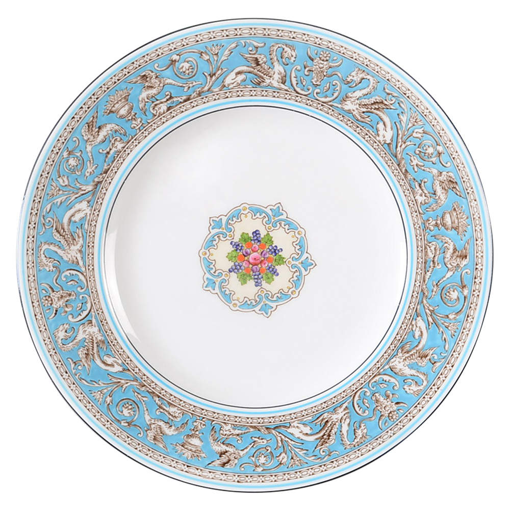 Florentine Turquoise Rim (Fruit Center, White Body) Luncheon Plate by Wedgwood-1