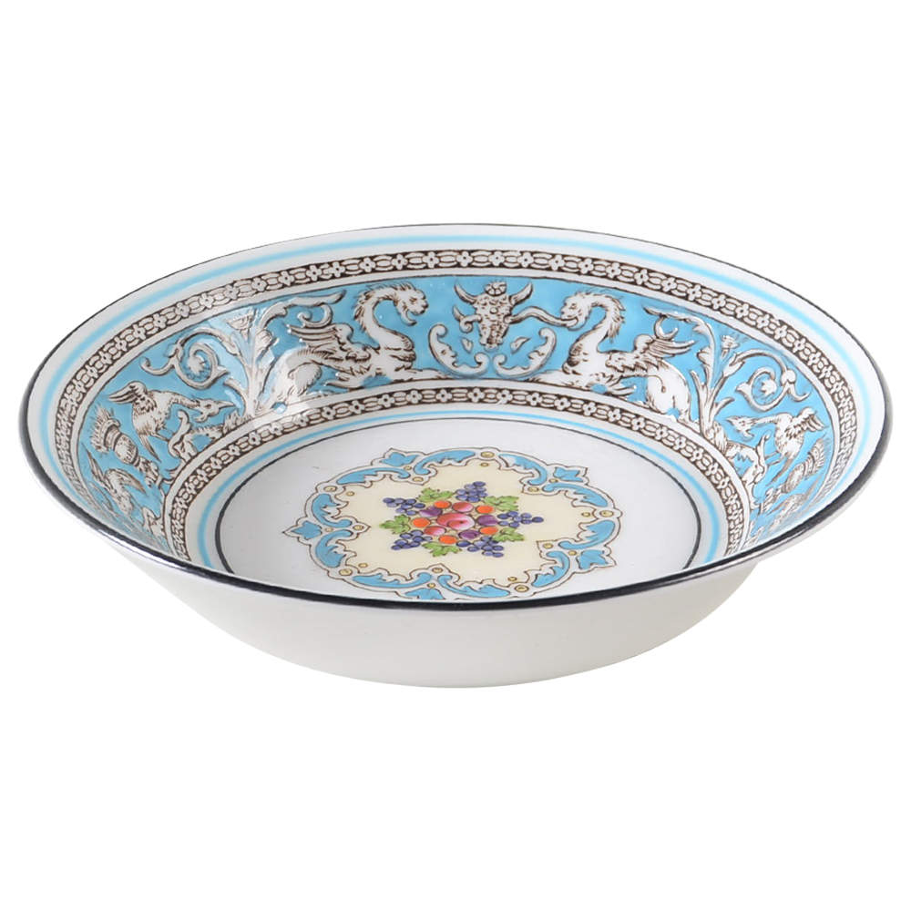 Florentine Turquoise Rim (Fruit Center, White Body) Fruit/Dessert (Sauce) Bowl by Wedgwood-1
