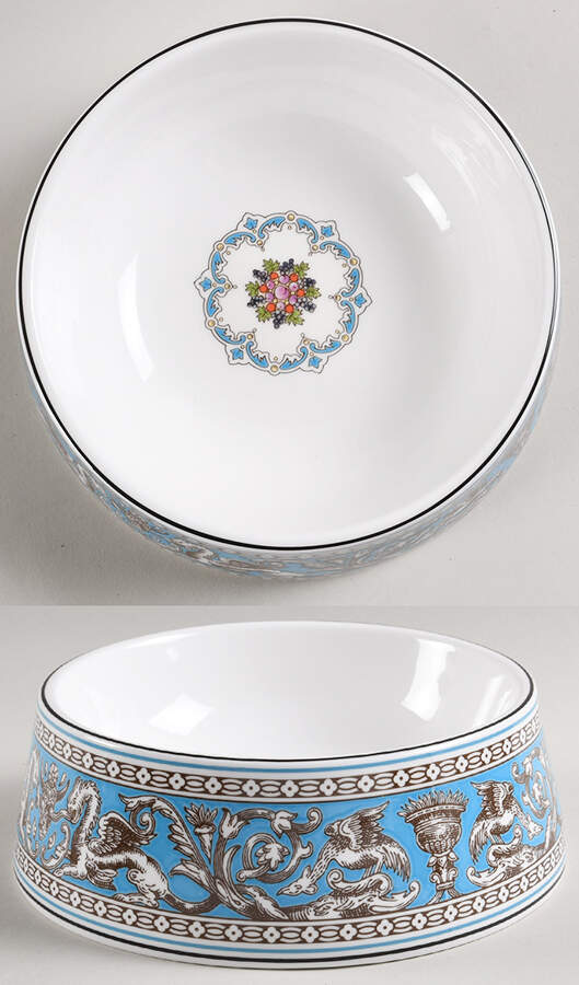 Florentine Turquoise Rim (Fruit Center, White Body) Pet Bowl by Wedgwood-1