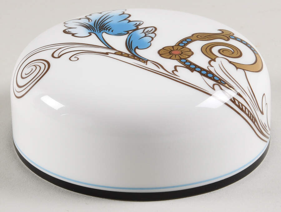 Florentine Turquoise Rim (Fruit Center, White Body) Lid for Covered Vase by Wedgwood-1
