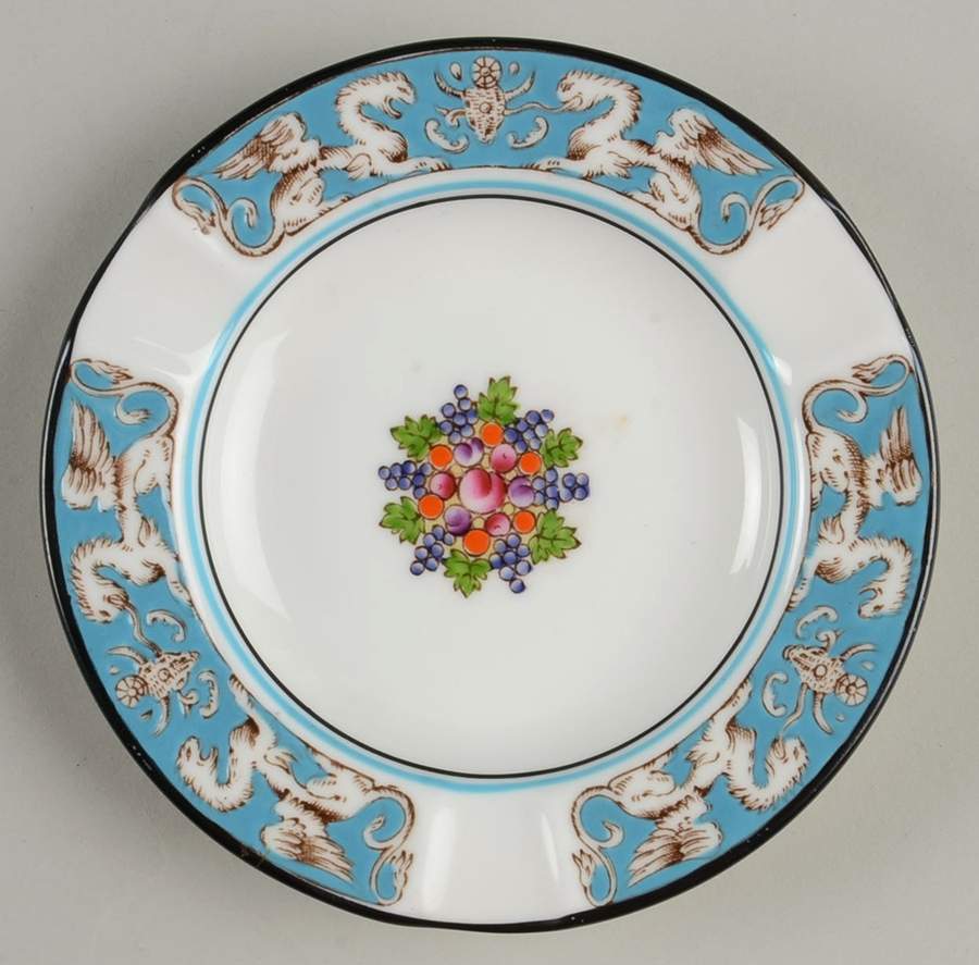 Florentine Turquoise Rim (Fruit Center, White Body) 4" Ashtray by Wedgwood-1