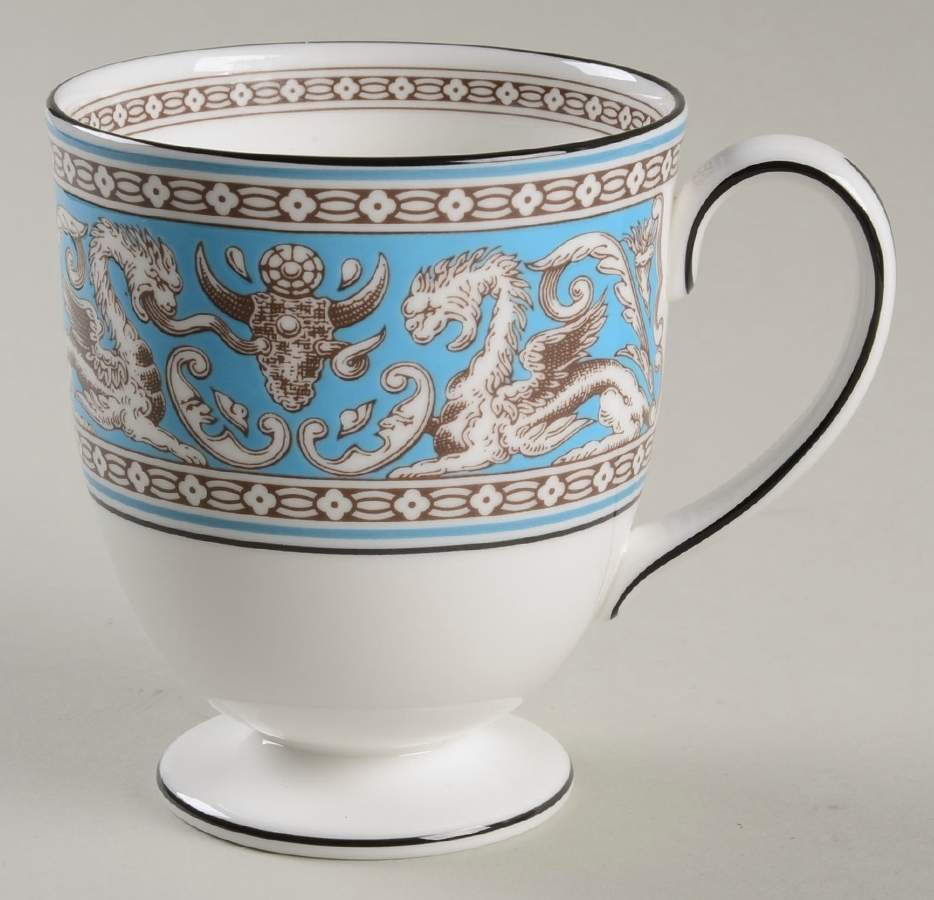 Florentine Turquoise Rim (Fruit Center, White Body) Footed Mug by Wedgwood-1