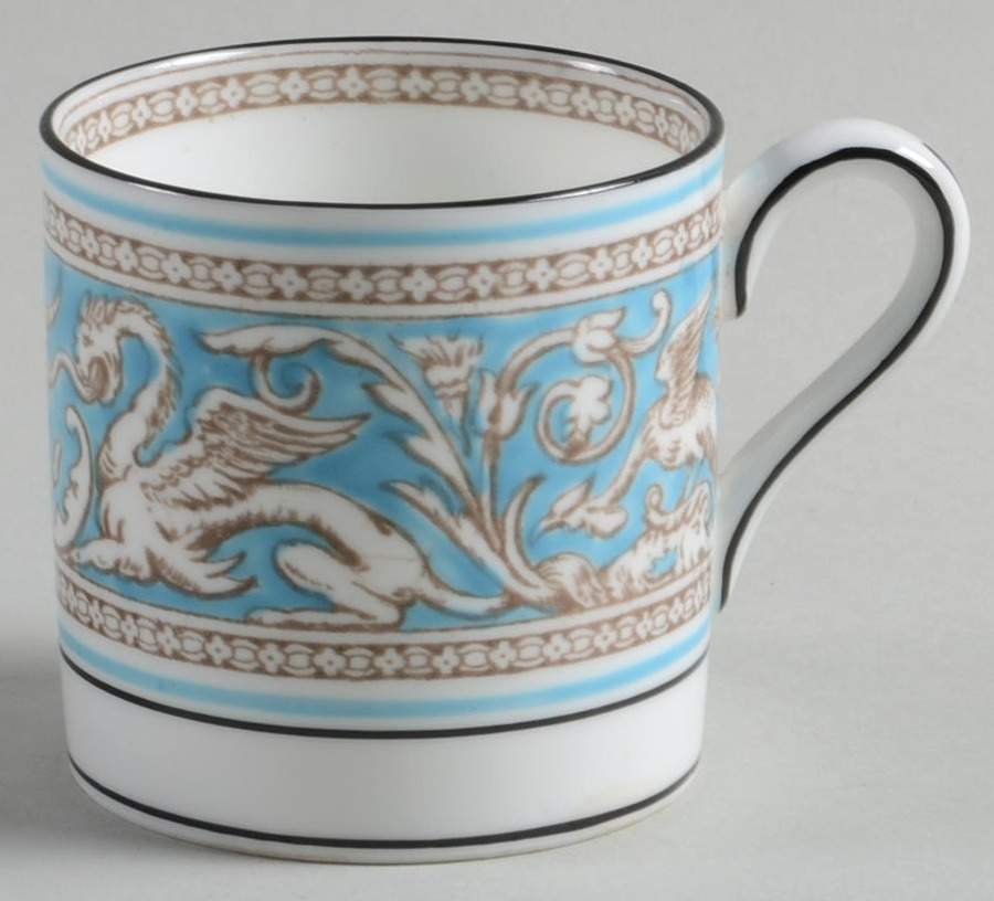 Florentine Turquoise Rim (Fruit Center, White Body) Bond Shape Demitasse Cup by Wedgwood-1