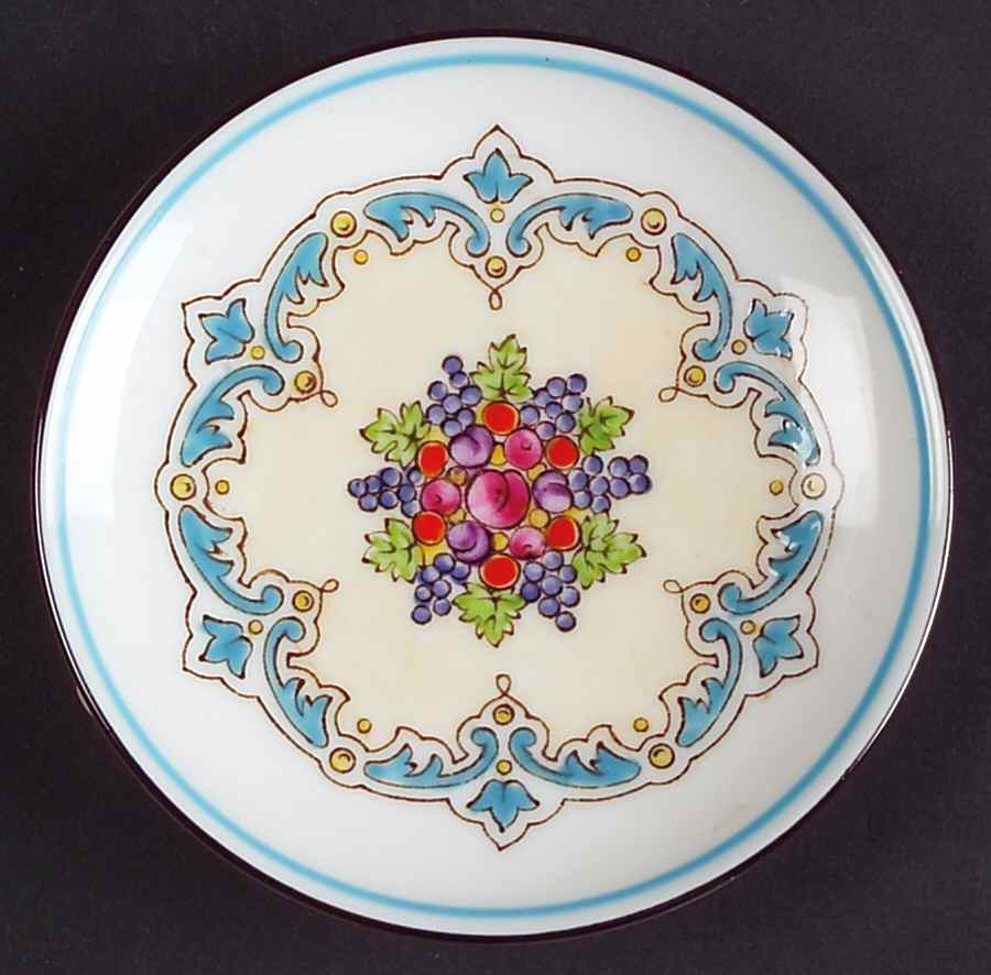 Florentine Turquoise Rim (Fruit Center, White Body) Butter Pat by Wedgwood-1