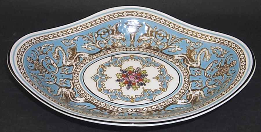 Florentine Turquoise Rim (Fruit Center, White Body) Pickle Dish by Wedgwood-1