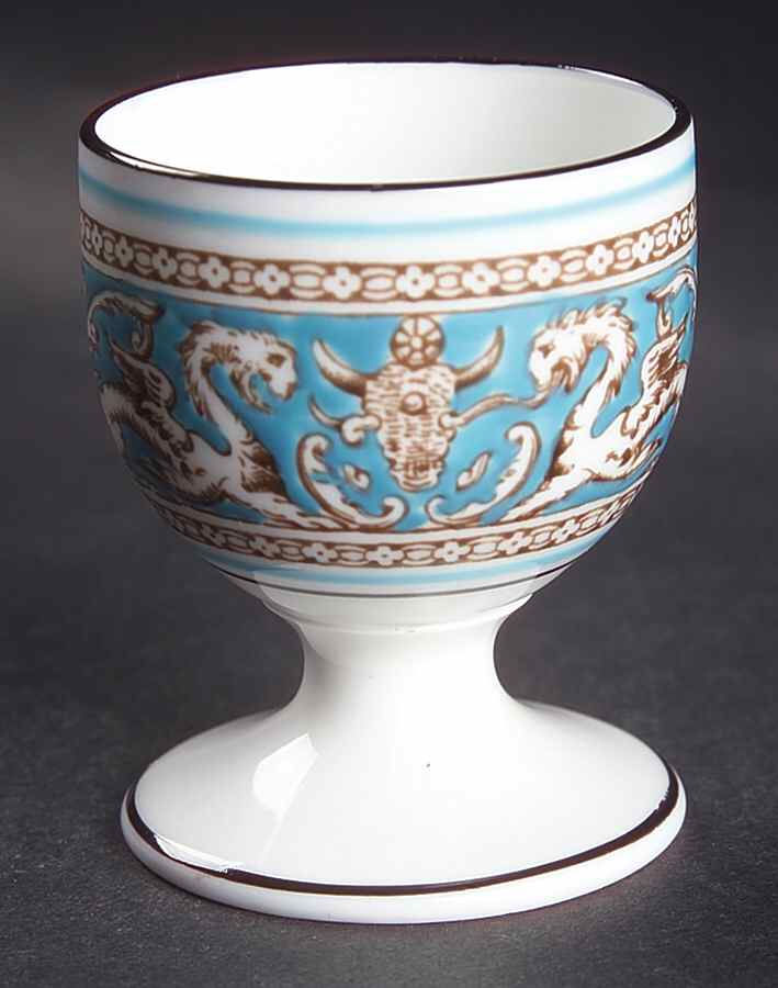 Florentine Turquoise Rim (Fruit Center, White Body) Single Egg Cup by Wedgwood-1