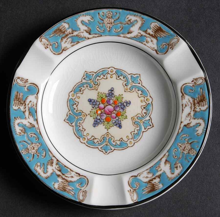 Florentine Turquoise Rim (Fruit Center, White Body) 4" Ashtray by Wedgwood-1