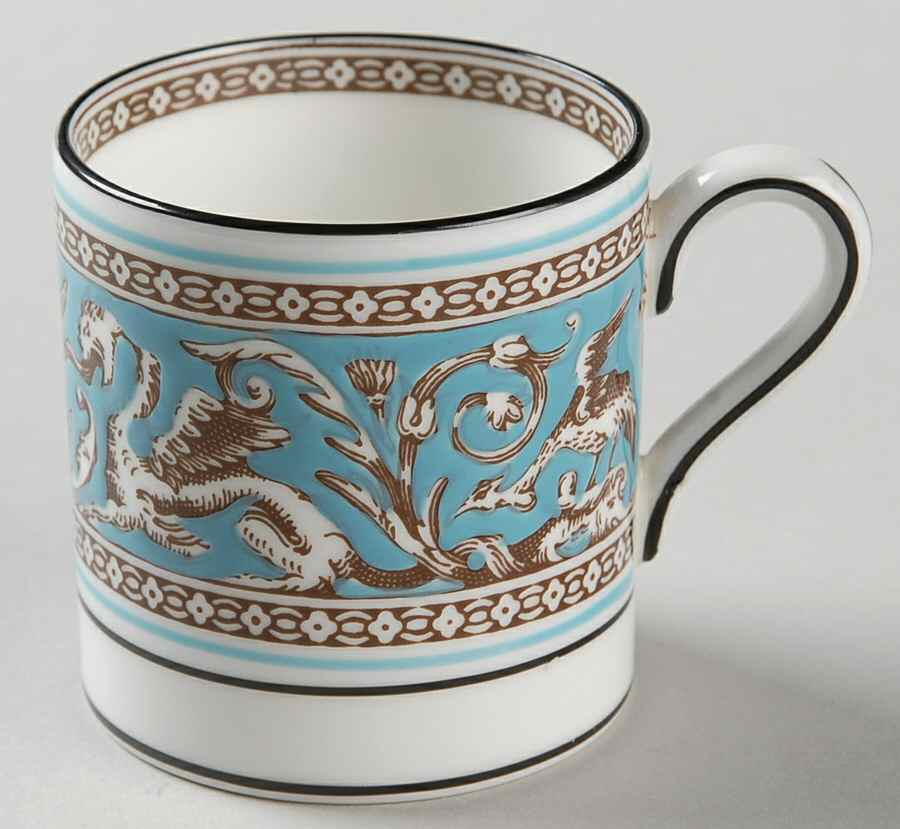 Florentine Turquoise Rim (Fruit Center, White Body) Bond Shape Demitasse Cup by Wedgwood-1