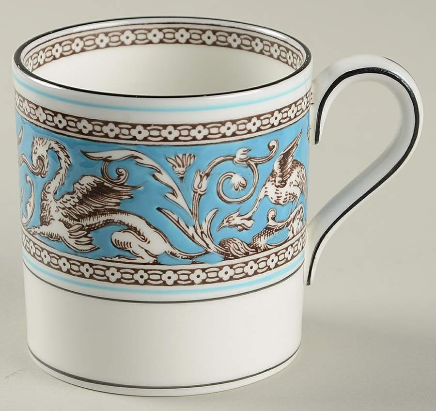 Florentine Turquoise Rim (Fruit Center, White Body) Bond Shape Demitasse Cup by Wedgwood-1