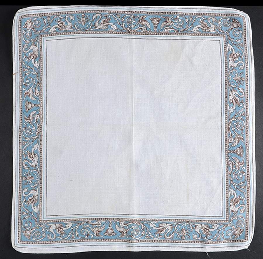 Florentine Turquoise Rim (Fruit Center, White Body) Linen Napkin by Wedgwood-1